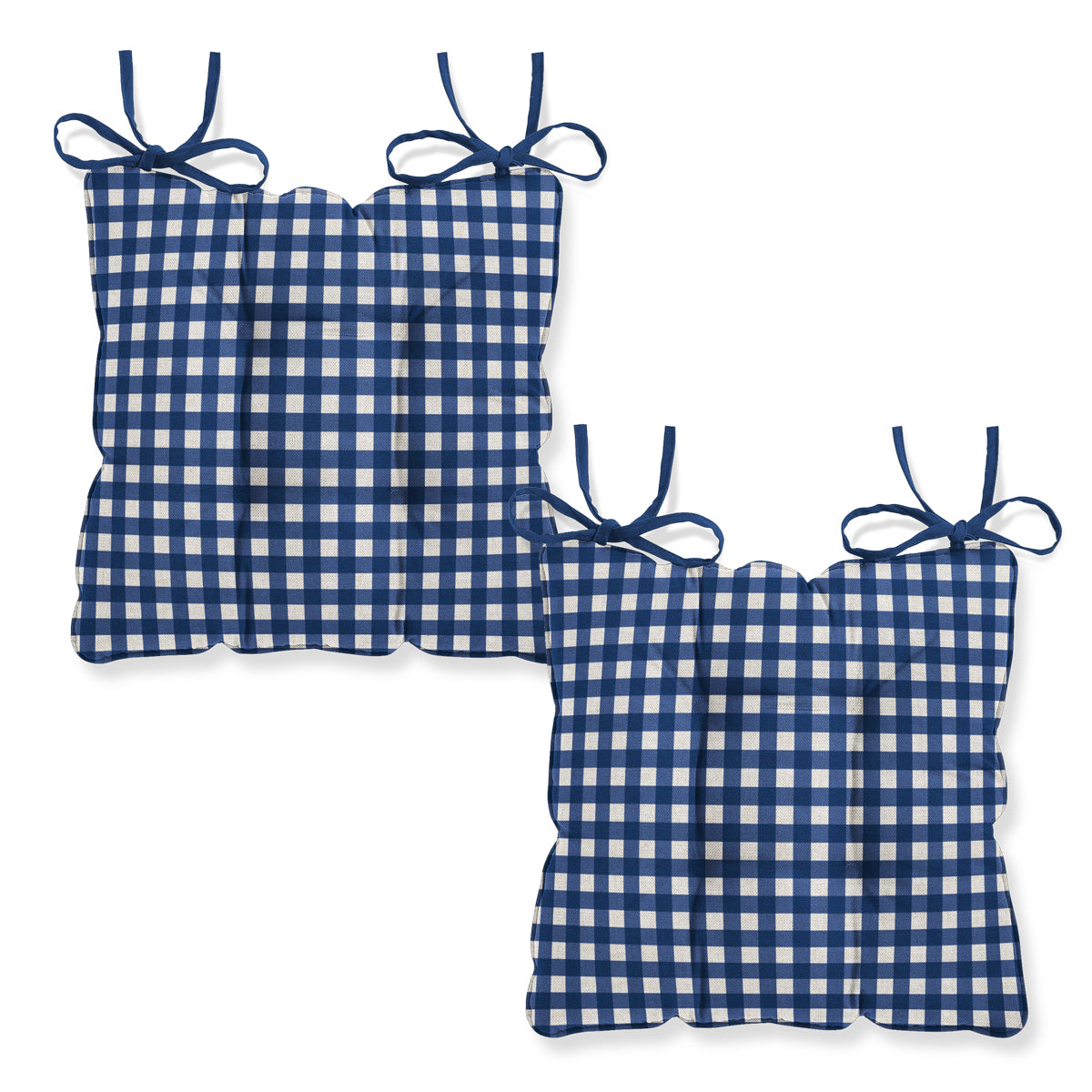 Hillcrest Navy Gingham Chair Seat Pad