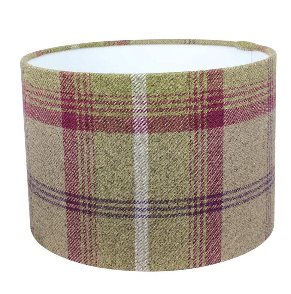 Balmoral Heather Tartan Check Drum Lampshade