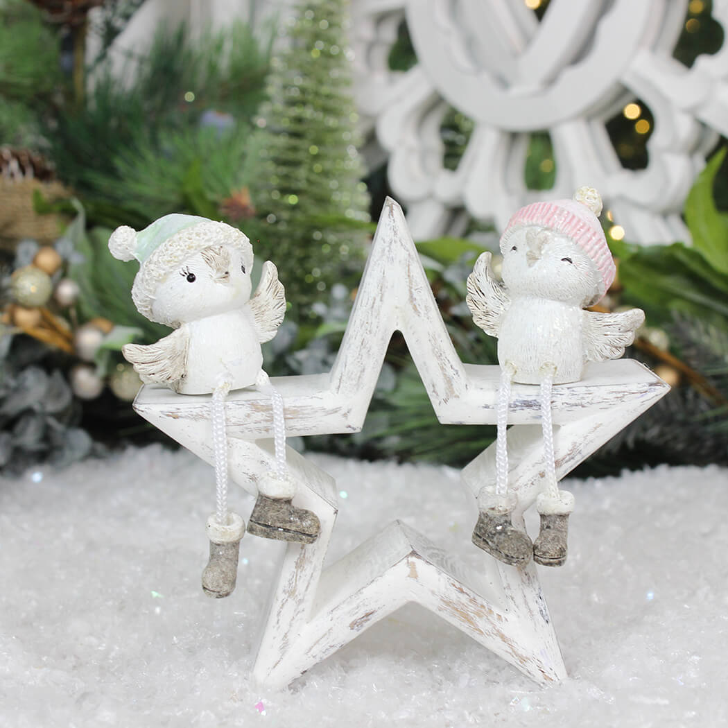 Sitting Bird with Hat Ornament