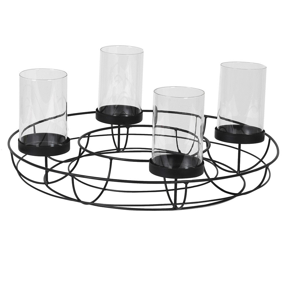 Wreath Candle Holder With Glass Holders