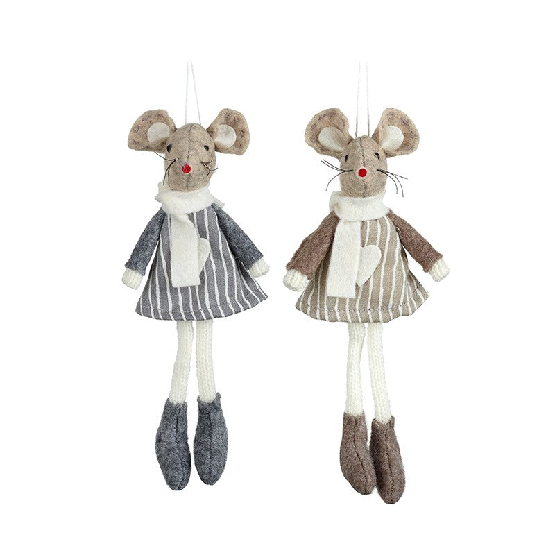 Grey/Brown Mouse Hanging Decoration