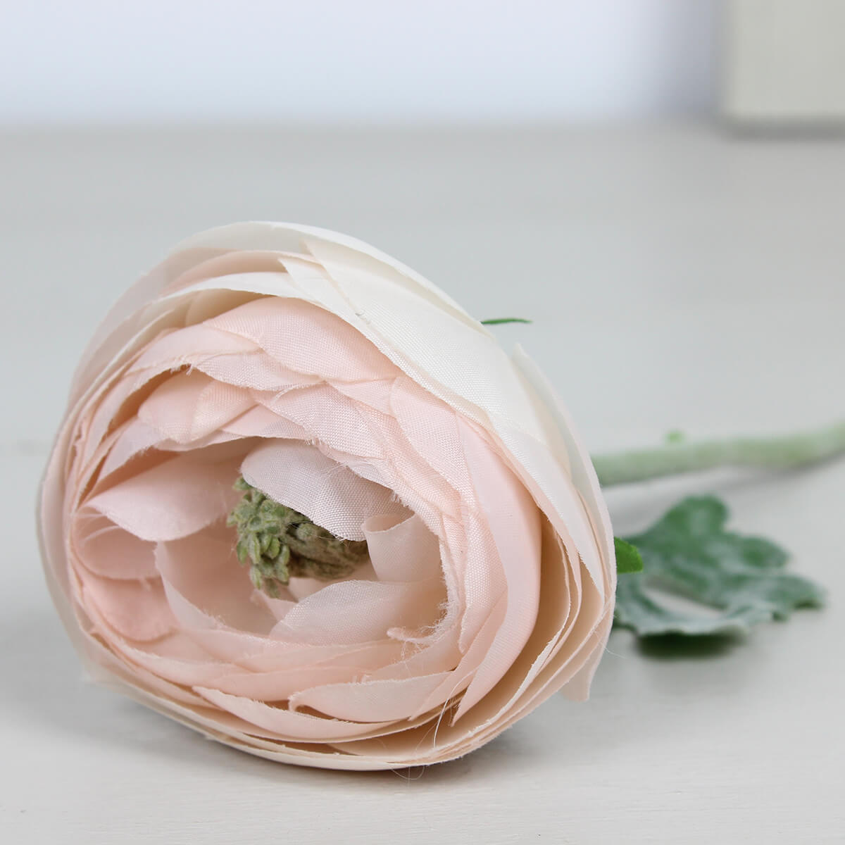 Faux Pastel Pink Ranunculus Stem