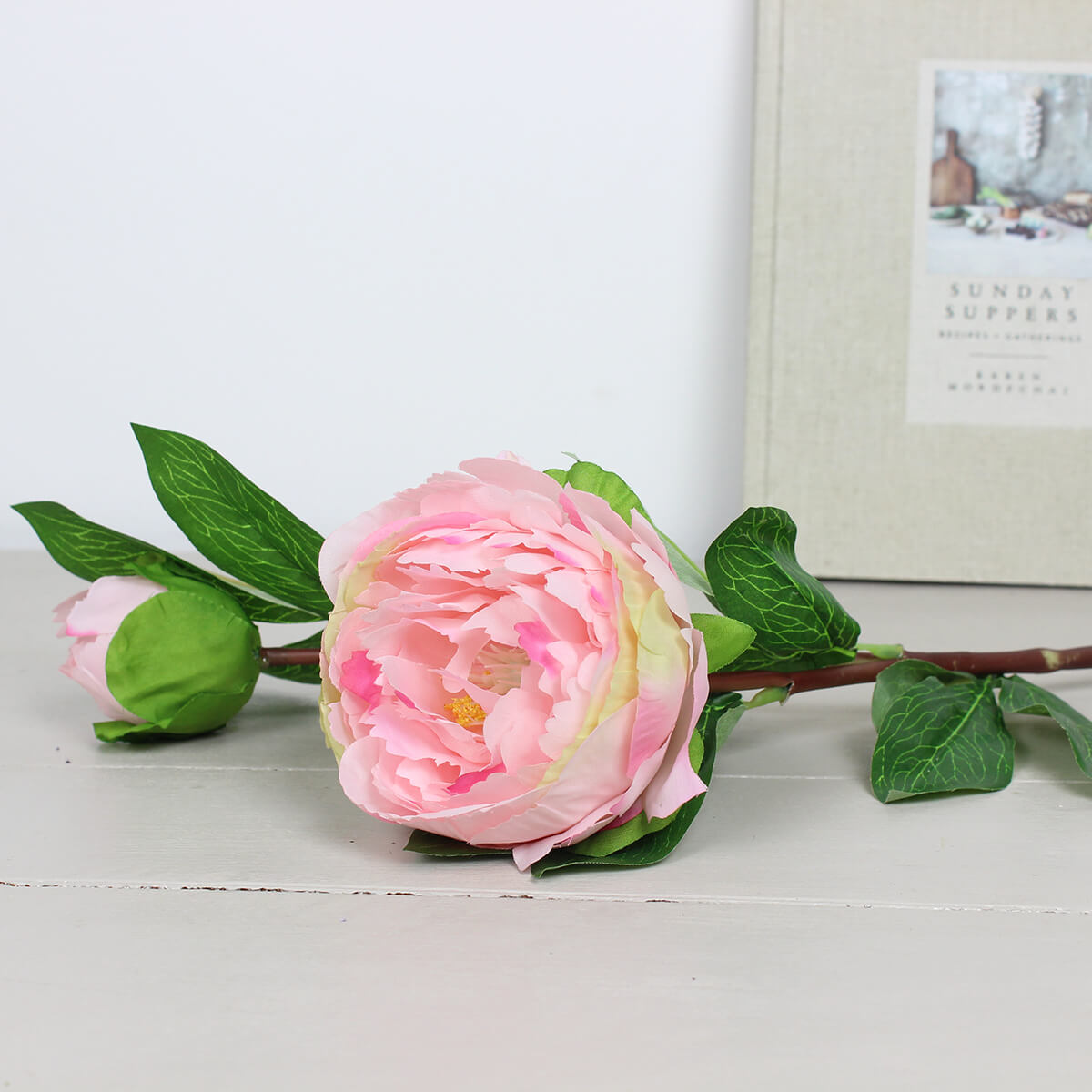 Large Peony Light Pink Spray