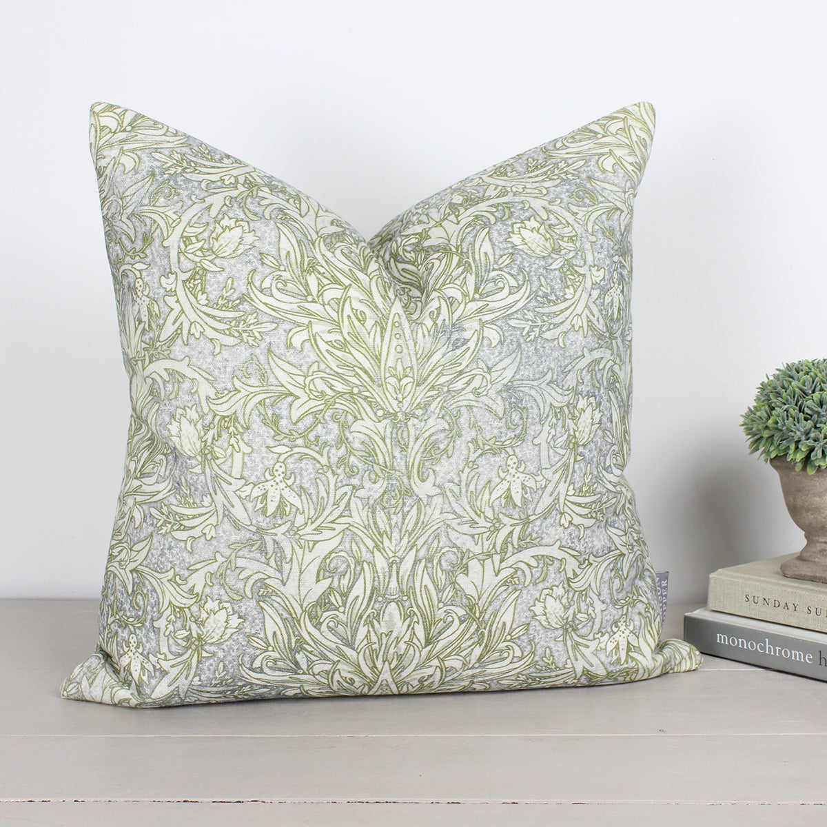 Wisley Sage Floral Print Cushion