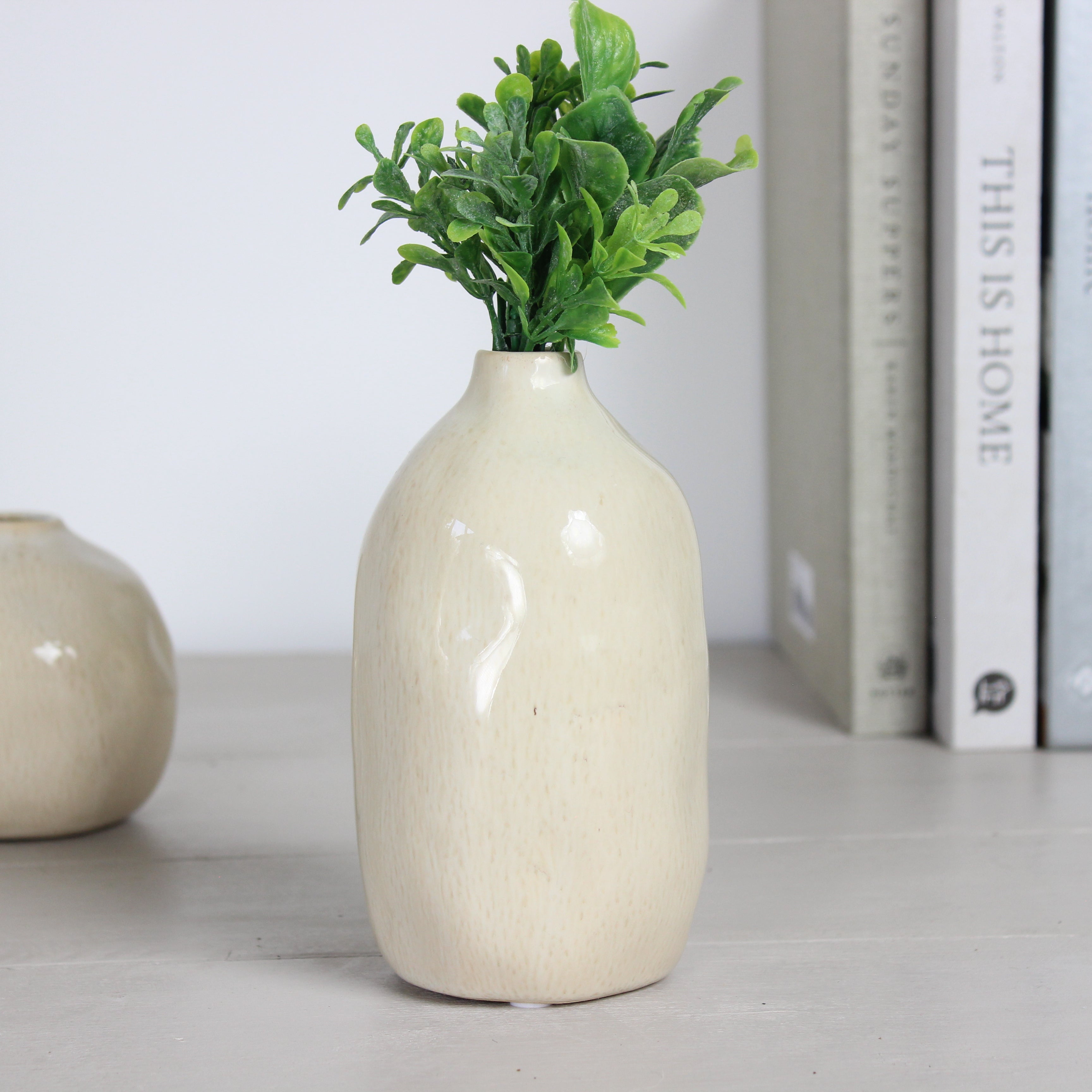 Erin Ceramic Oatmeal Vase - Small