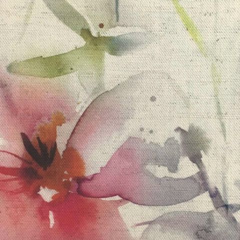 Samarinda Poppy Natural Curtains