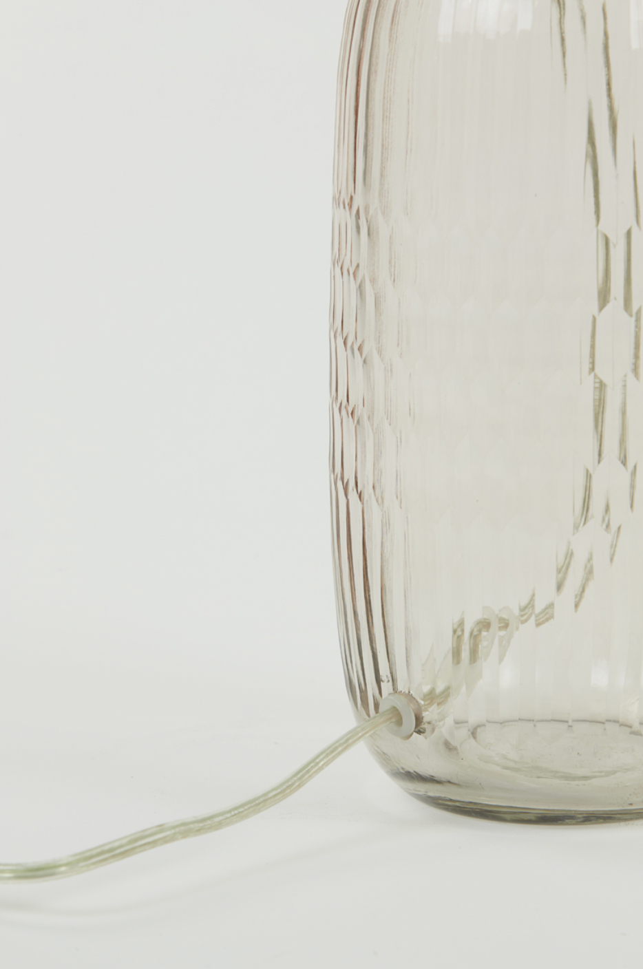 Dilano Light Pink Dimpled Glass Lamp Base - Rectangular
