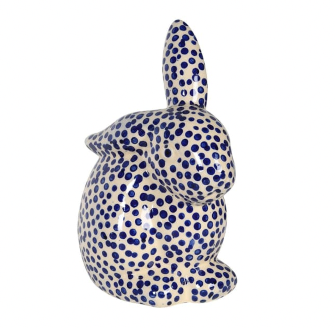 Blue Spotted Ceramic Rabbit Decoration