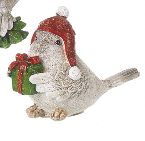Resin Grey Birds With Red Hats Mix