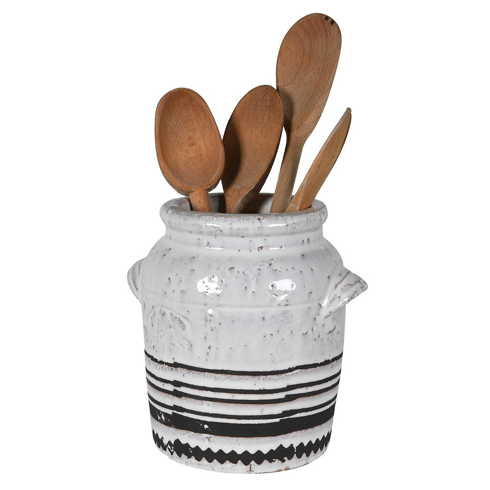 Black & White Ceramic Aztec Pot