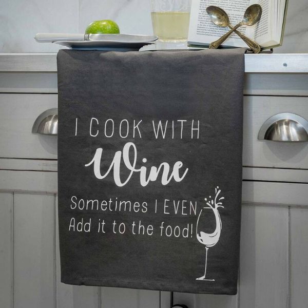 Cooking with Wine Tea Towel