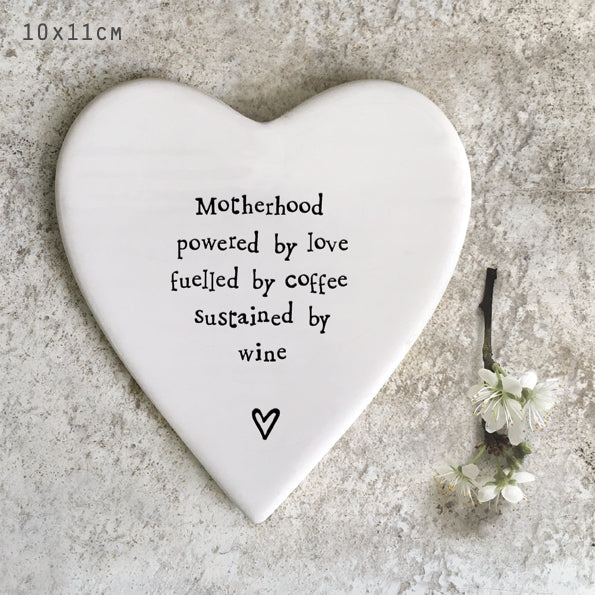 East Of India Motherhood Porcelain Heart Coaster