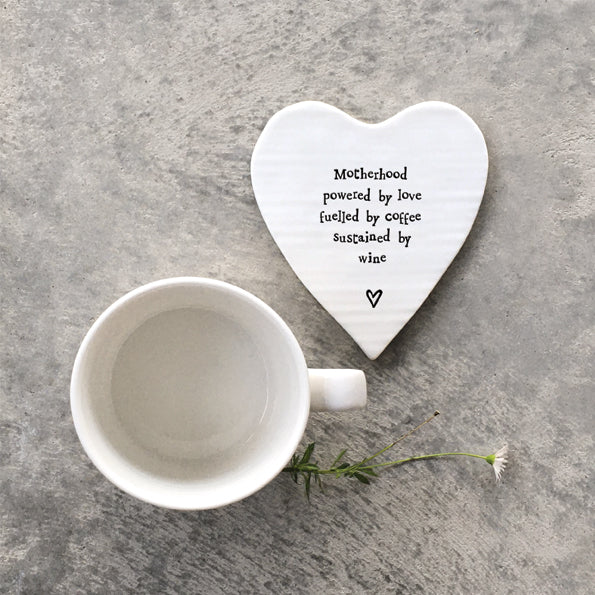 East Of India Motherhood Porcelain Heart Coaster