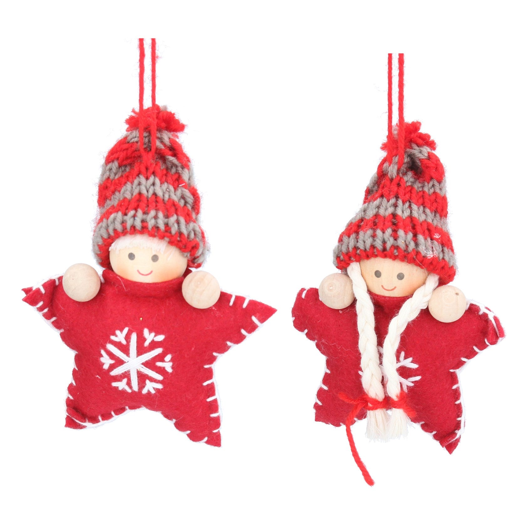 Red Boy/Girl Mini Star Fabric Decorations