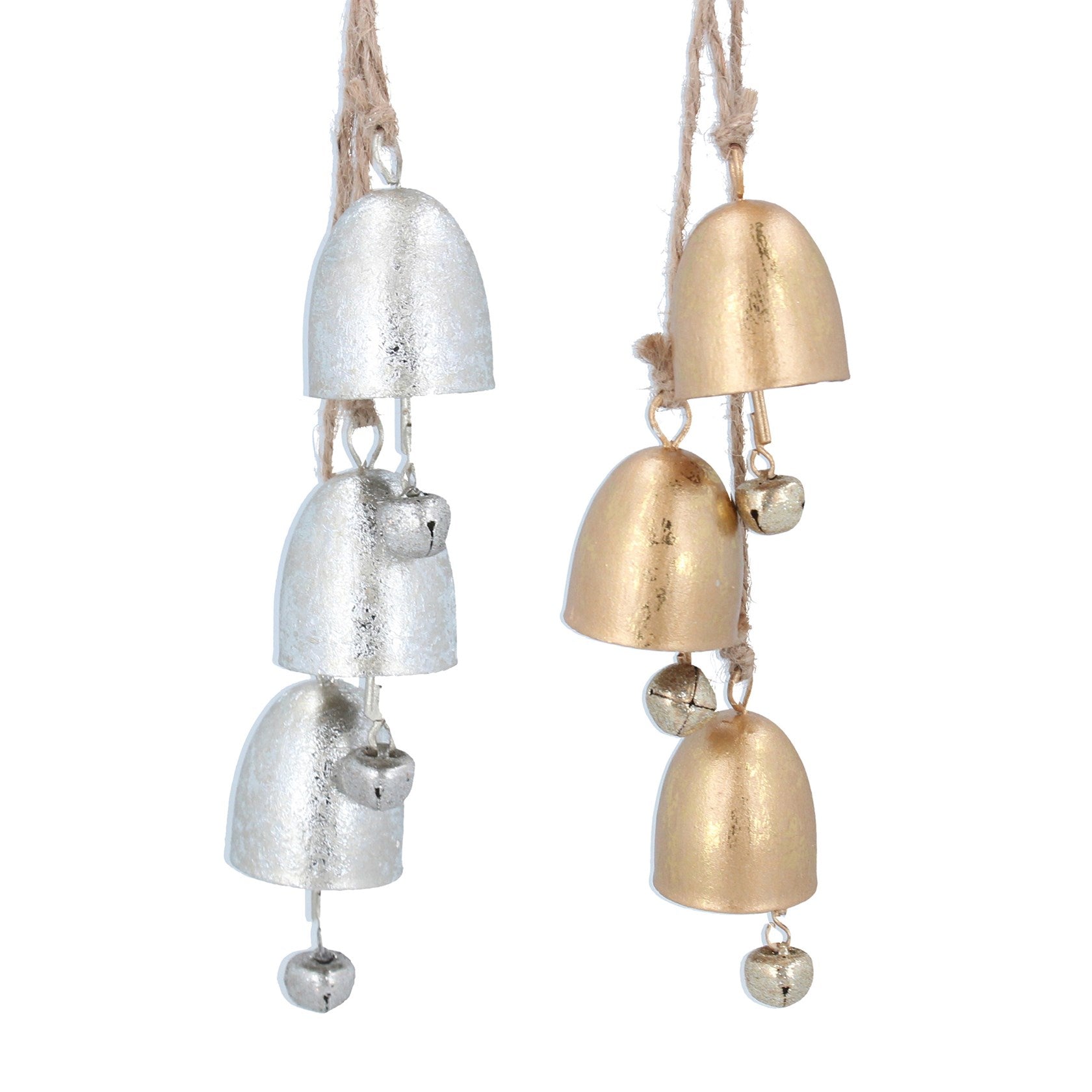 Metal Matte Gold/Silver Cowbell Cluster