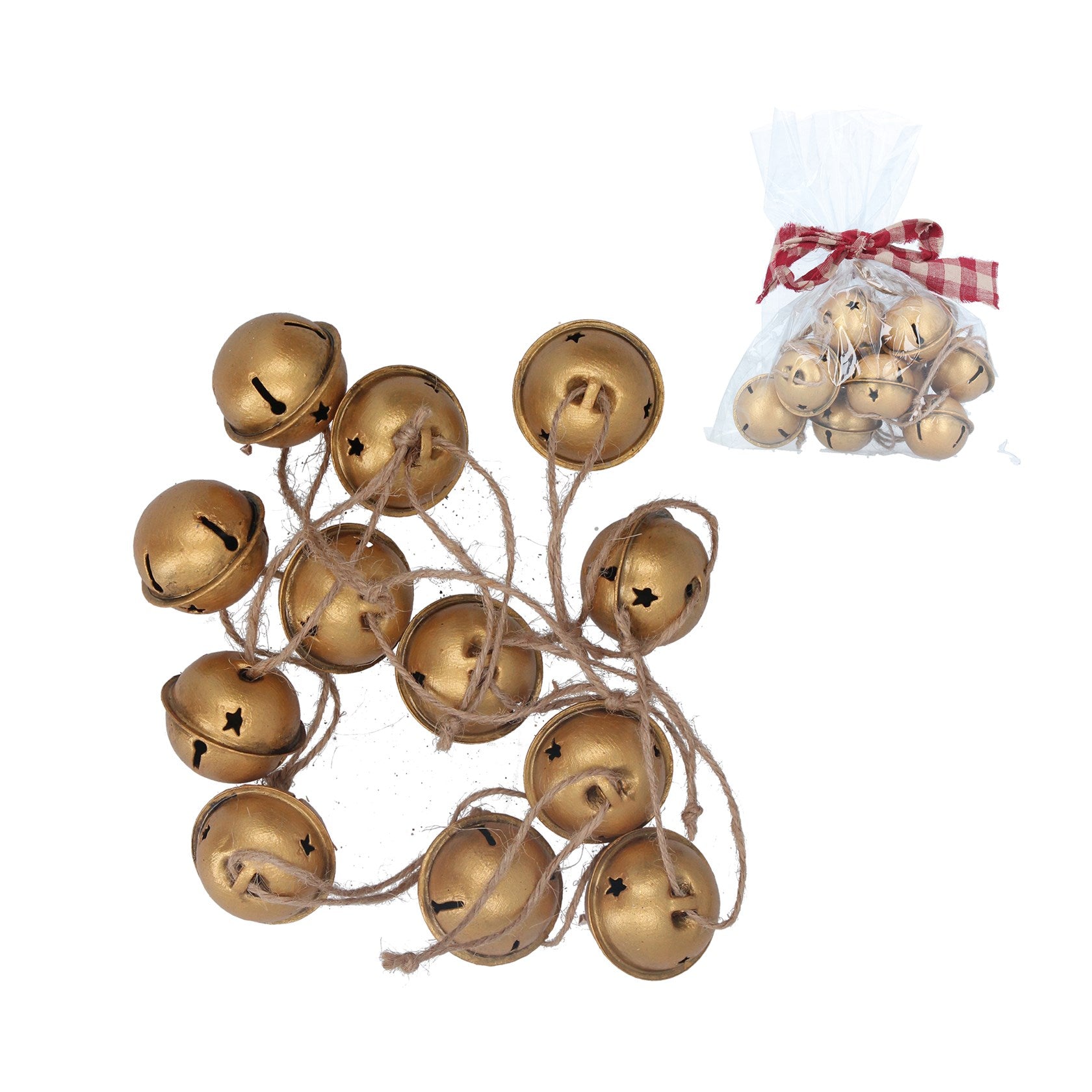 Gold Metal Jingle Bell Decorations