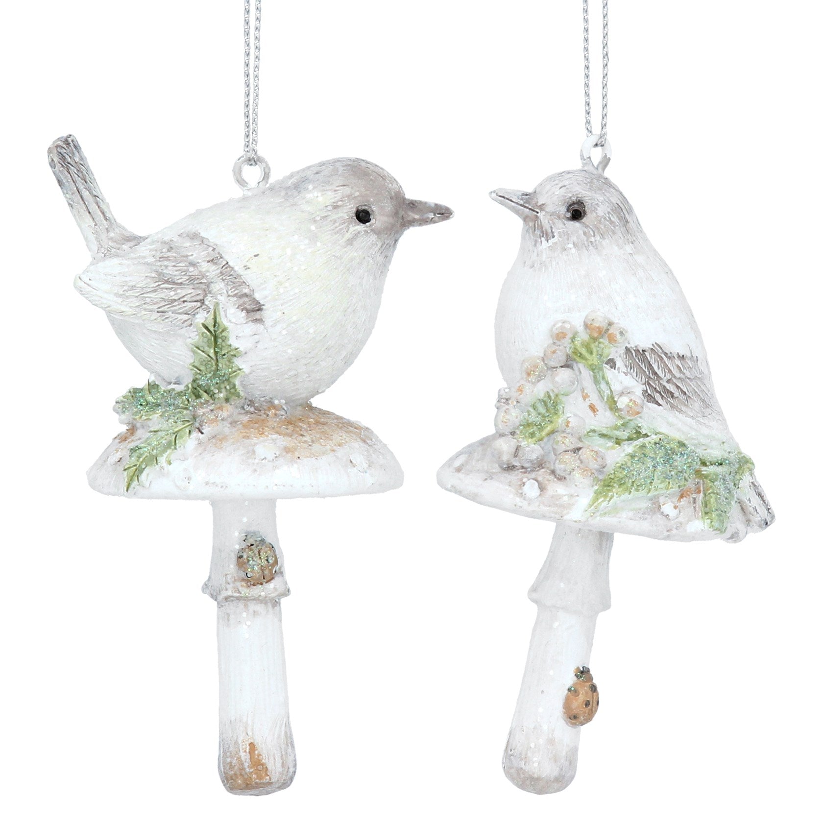 Bird on Toadstool Decorations