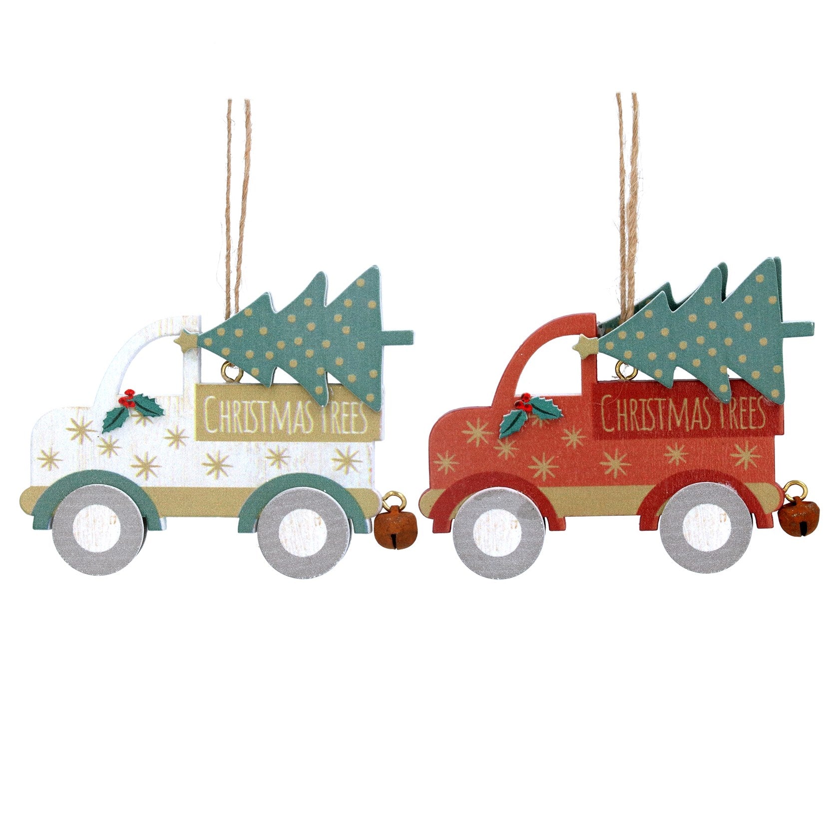 Wooden Lorry Tree Decorations