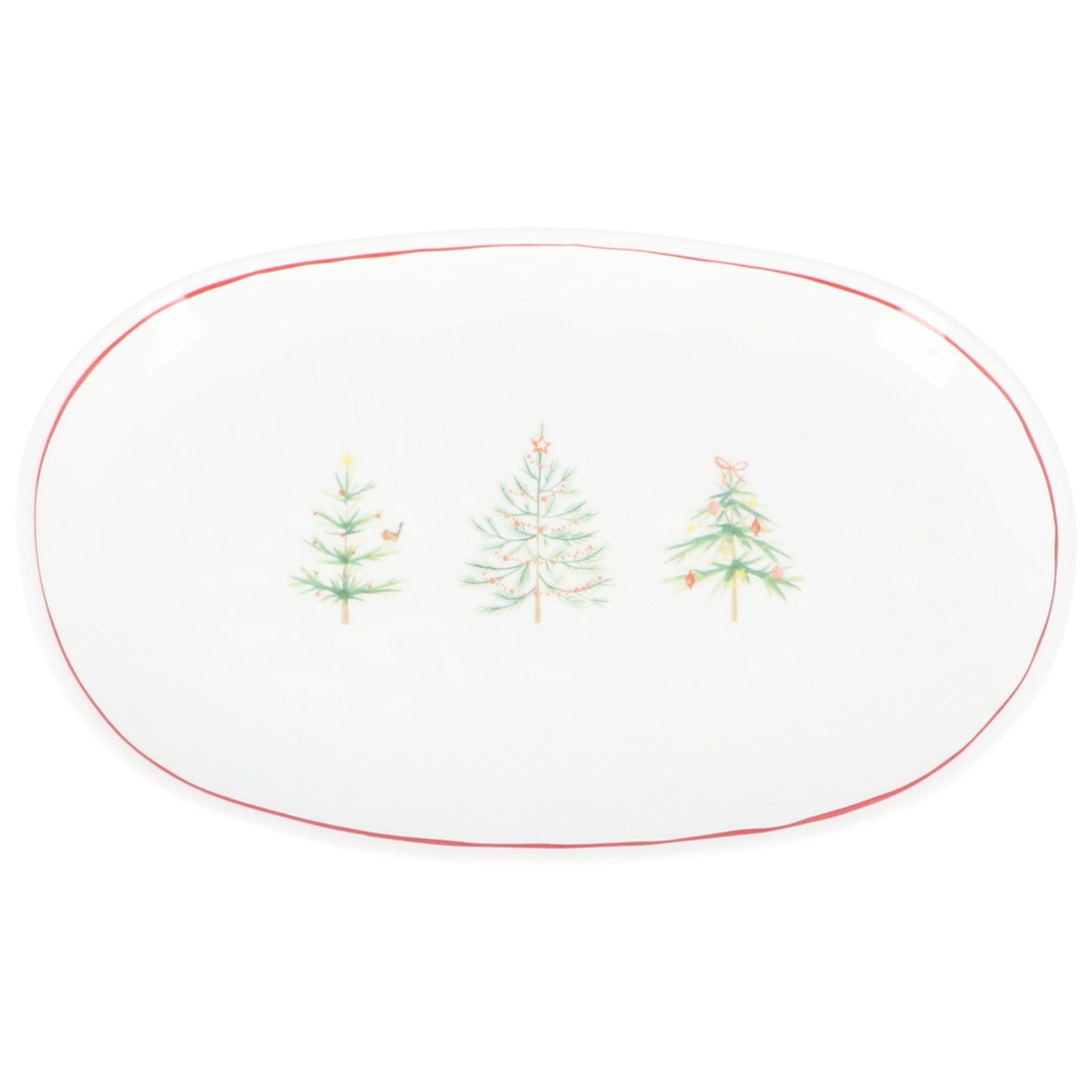 Christmas Tree Oval Plate