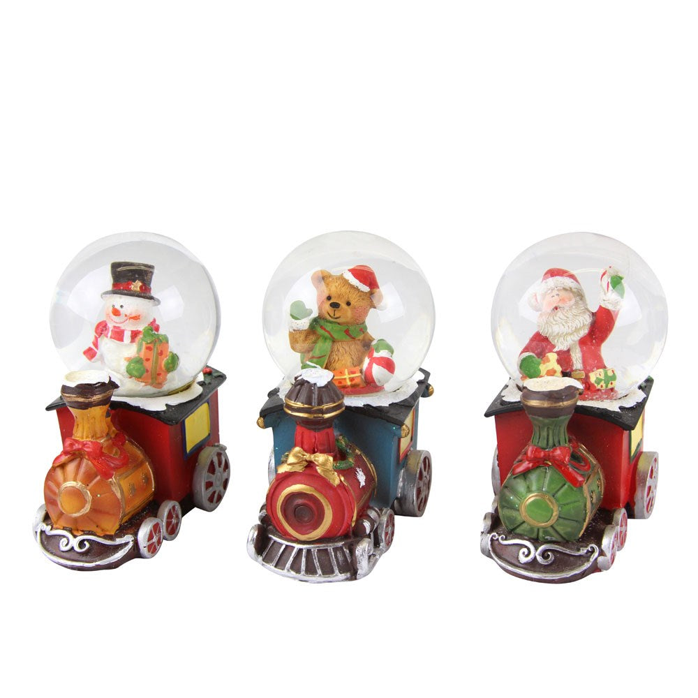 Mini Train Snow Globe with Festive Character