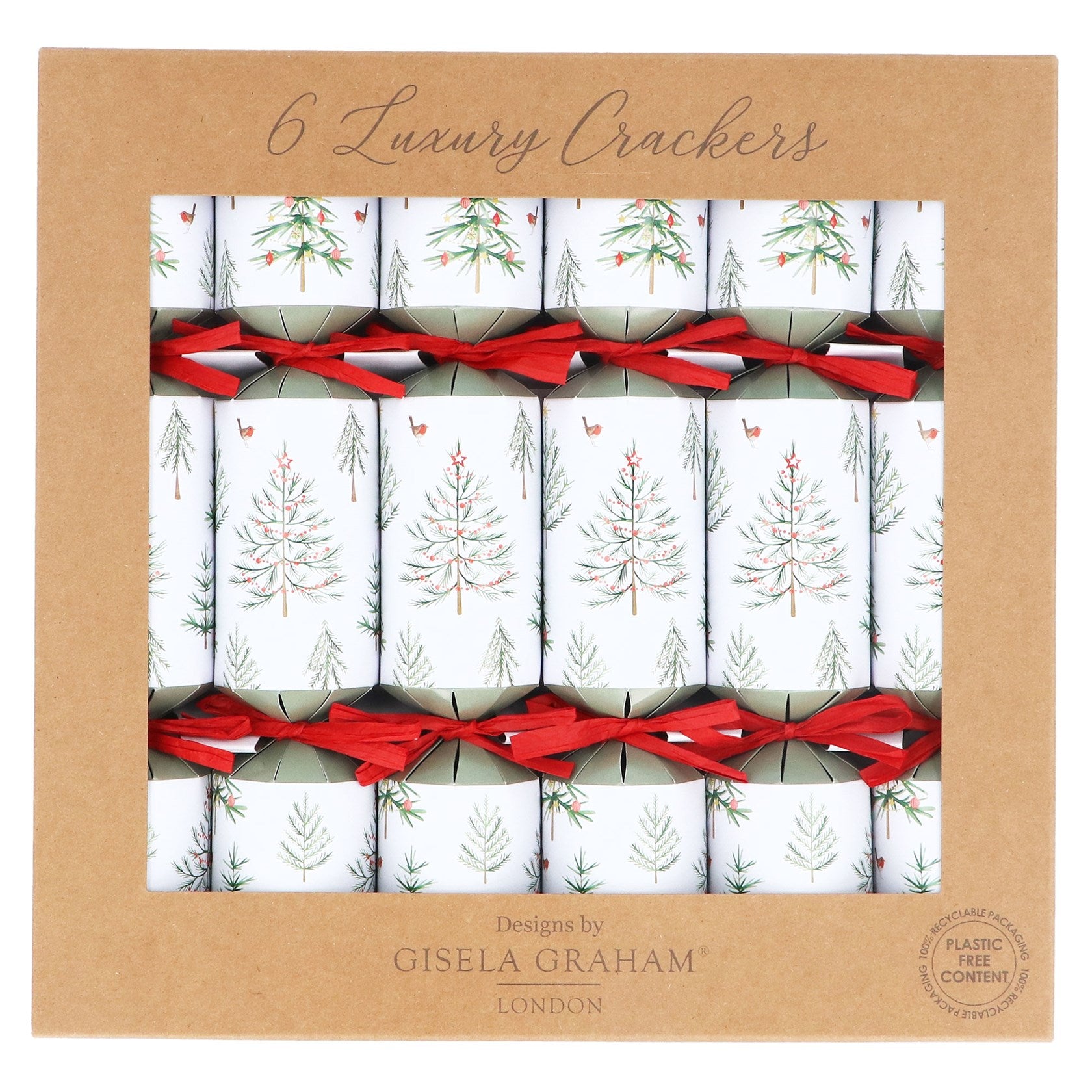 Box 6 Christmas Tree Design Crackers