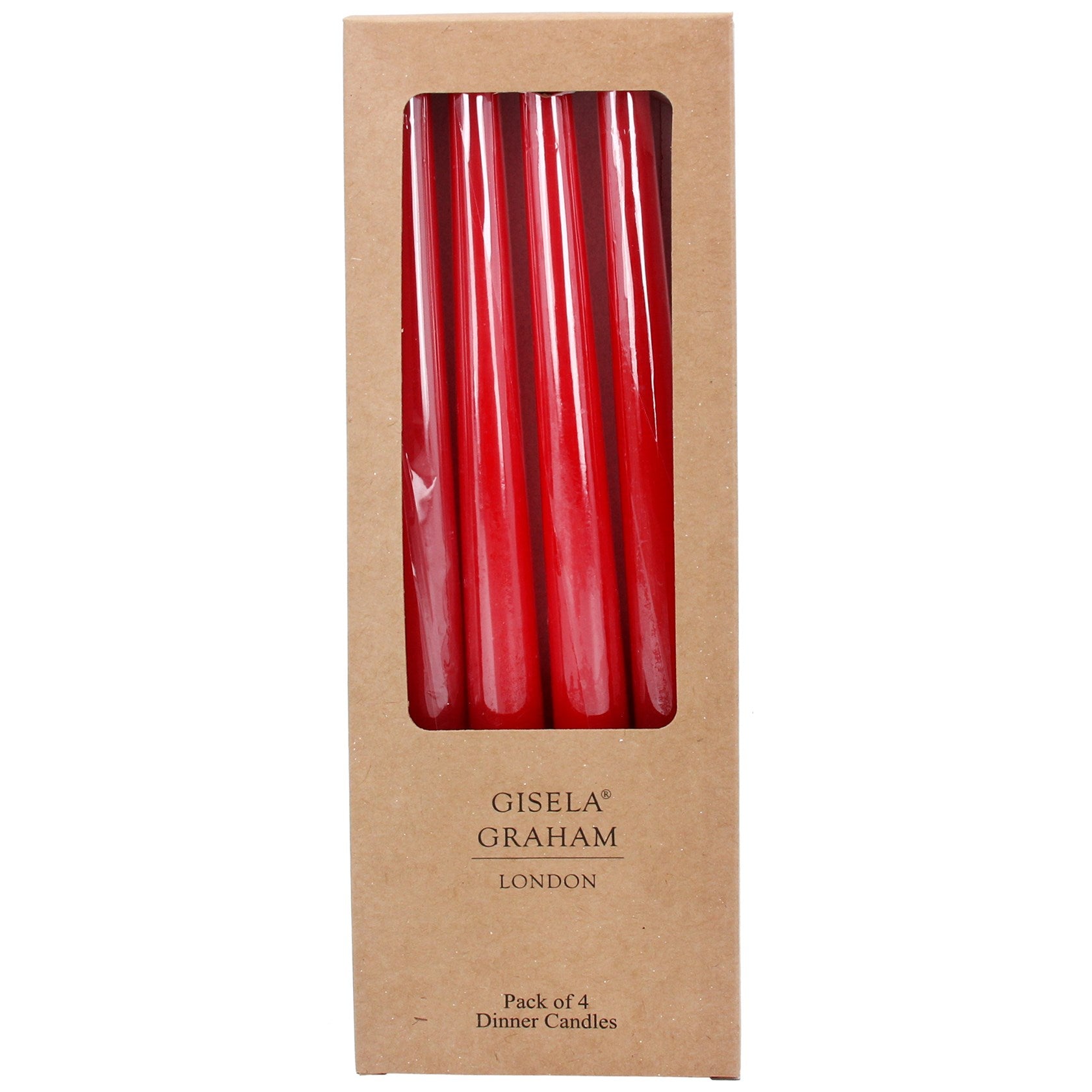 Box of 4 Taper Candle - Red