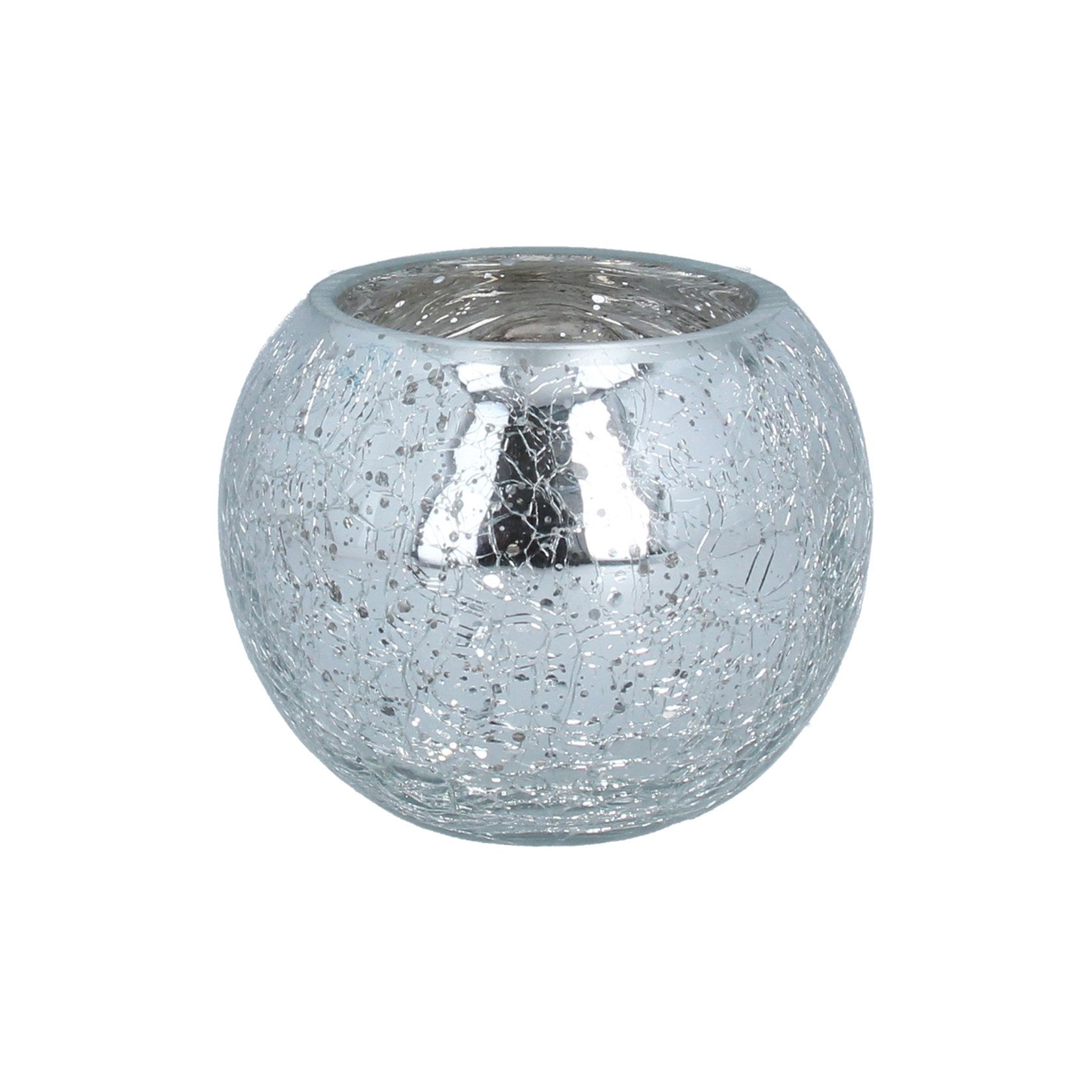 Crackled Silver Glass Ball Nite Lite Holder