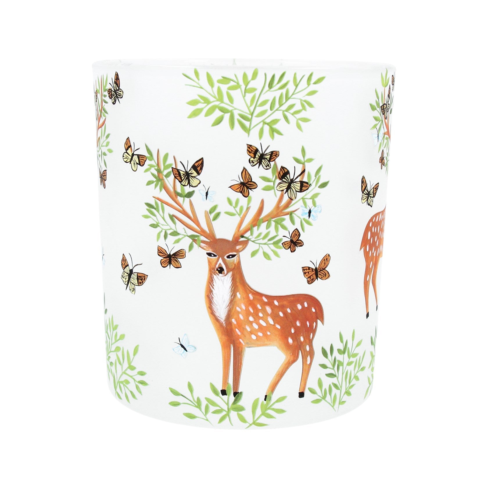 Stag & Butterflies Glass Nite Lite Pot