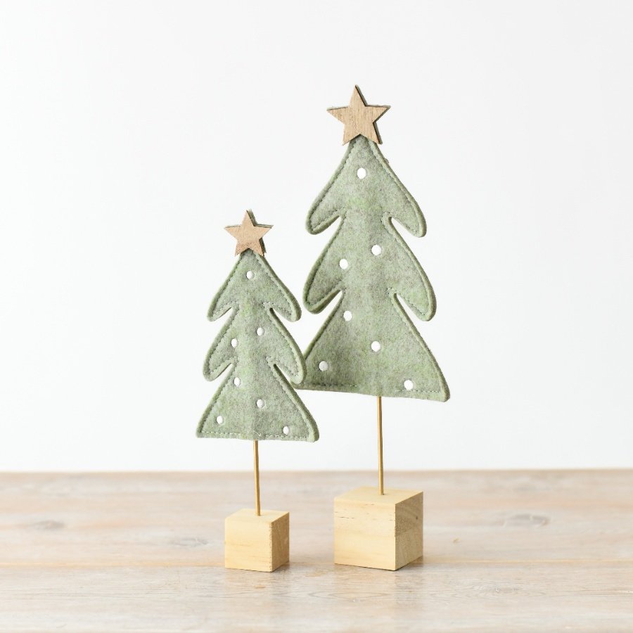 Light Green Dotty Felt Tree Decoration