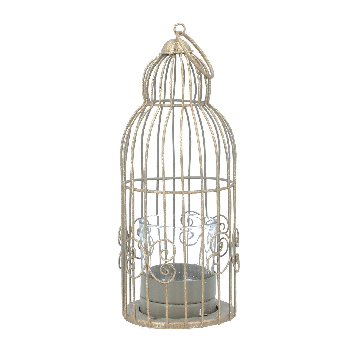 Gold Metal Birdcage Candleholer