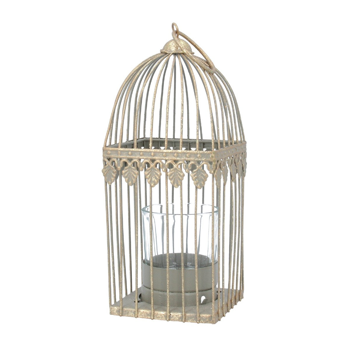 Gold Metal Birdcage Candleholer