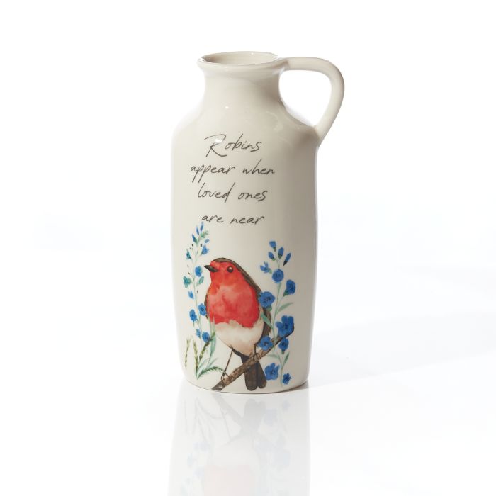 Robin Forget Me Not Vase
