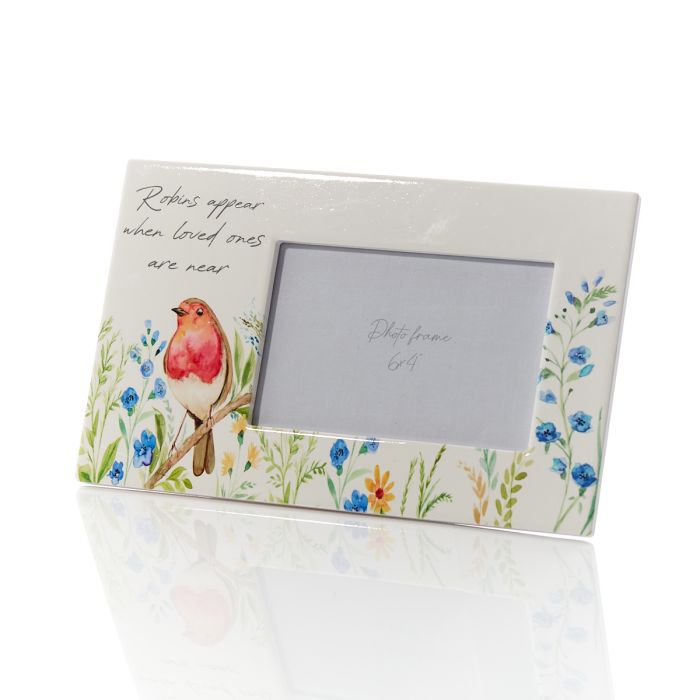 Robin Forget Me Not Remembrance Photo Frame