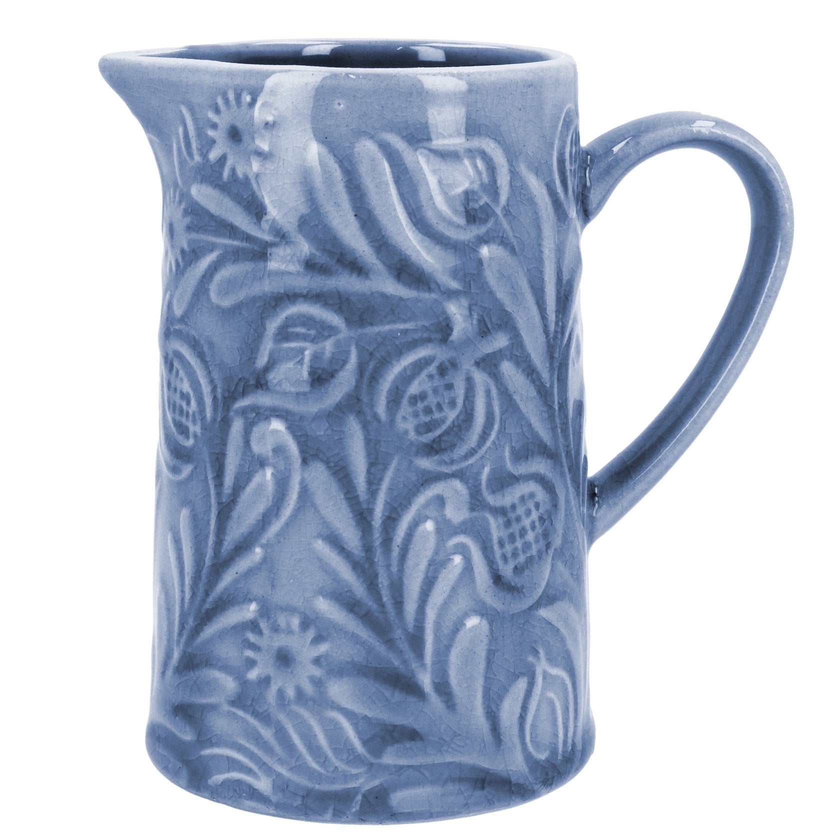 Country Flowers Blue Stoneware Jug (Small)