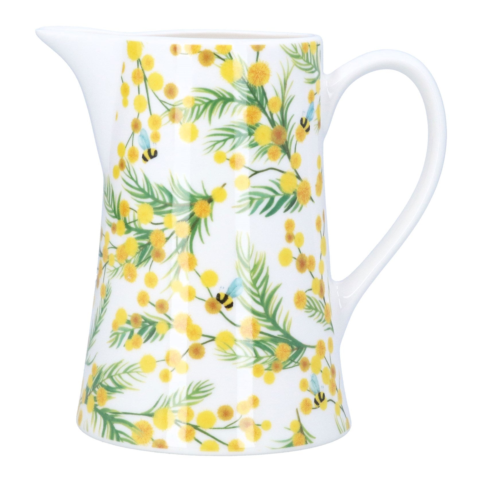 Yellow Floral Mimosa China Jug