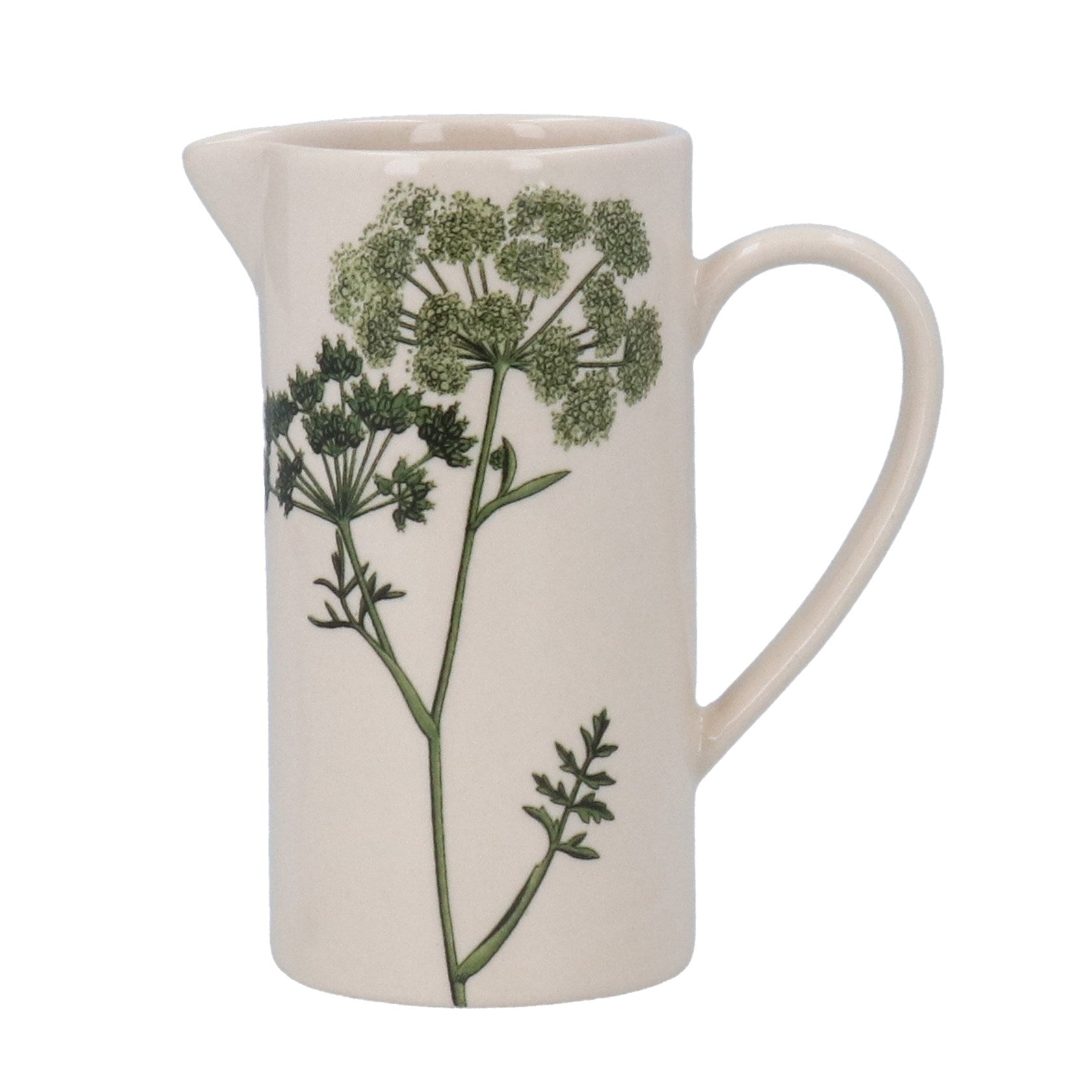 Green Floral Hedgerow Stoneware Jug