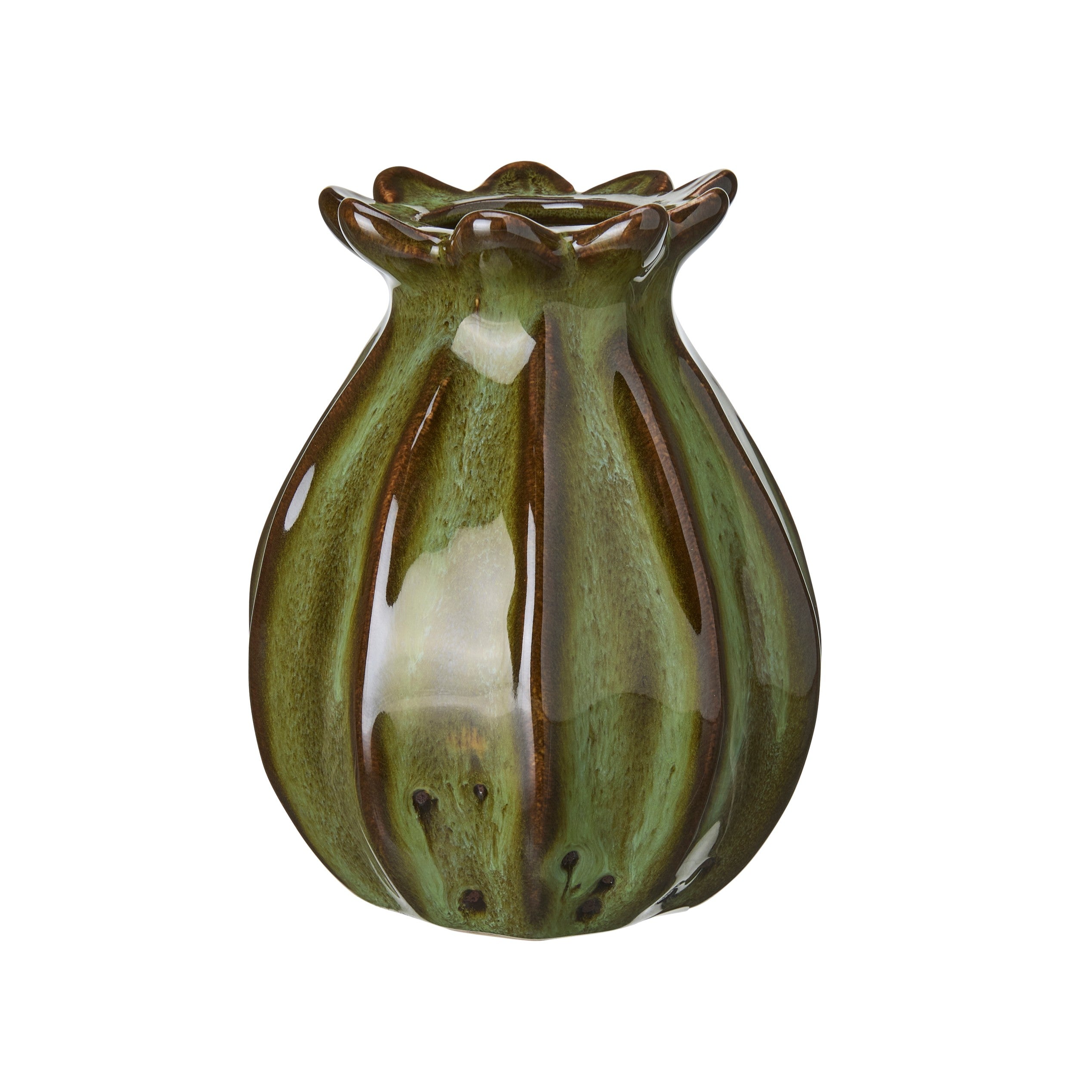 Lillian Dark Green Poppy Seed Vase