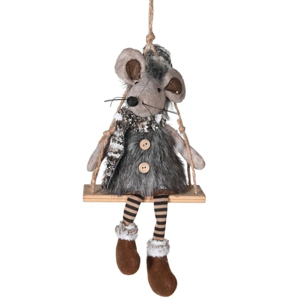 Mr & Mrs Mouse On Swing Hanging Decoration