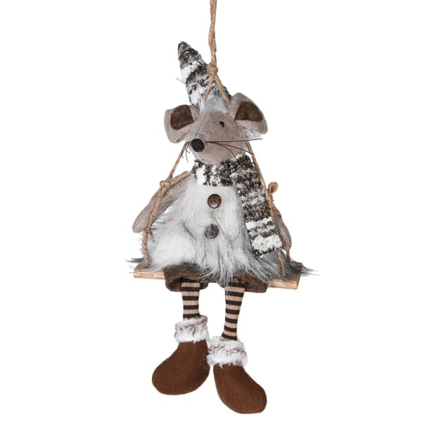 Mr & Mrs Mouse On Swing Hanging Decoration