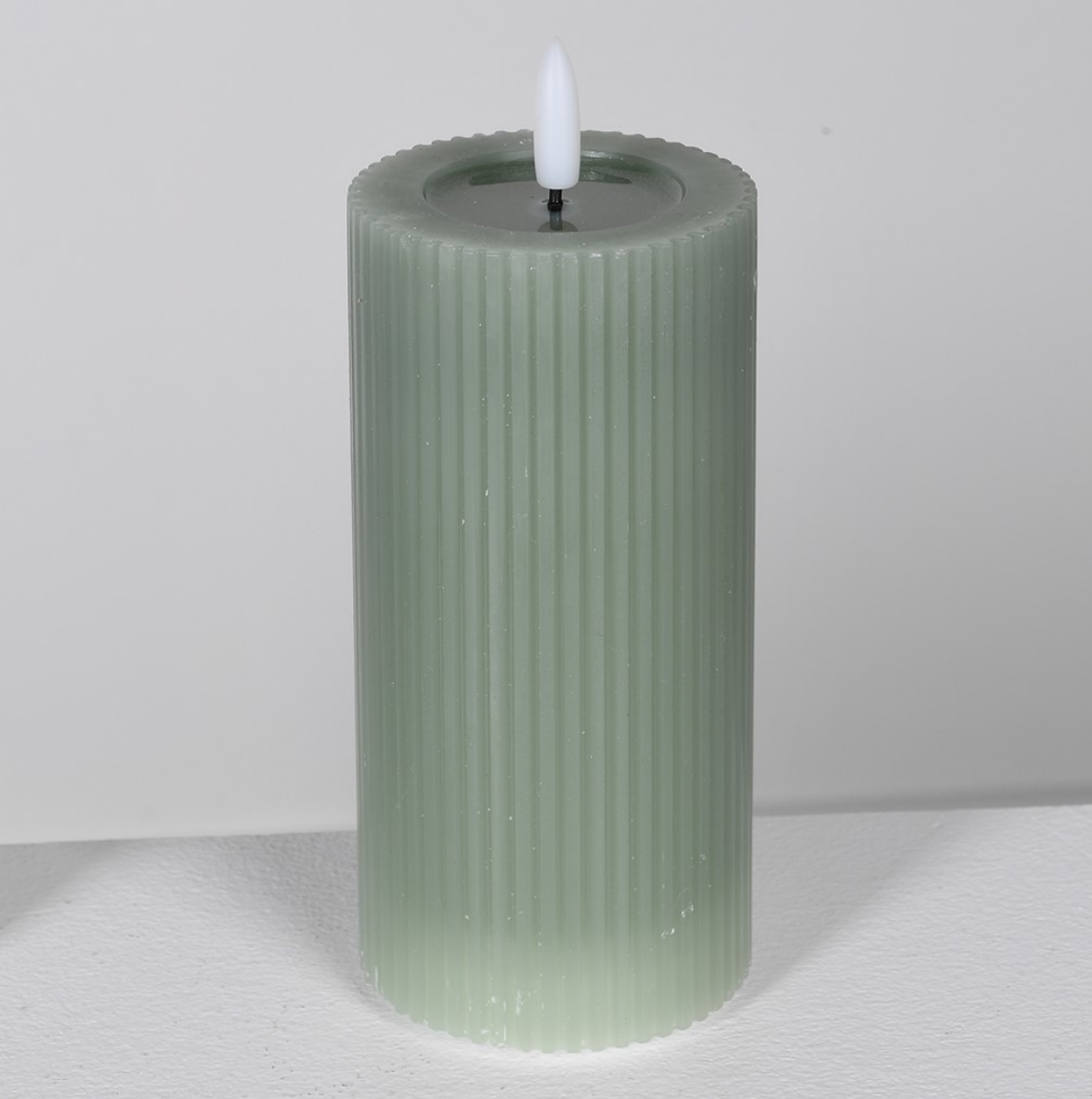 Large Sage Green LED Candle