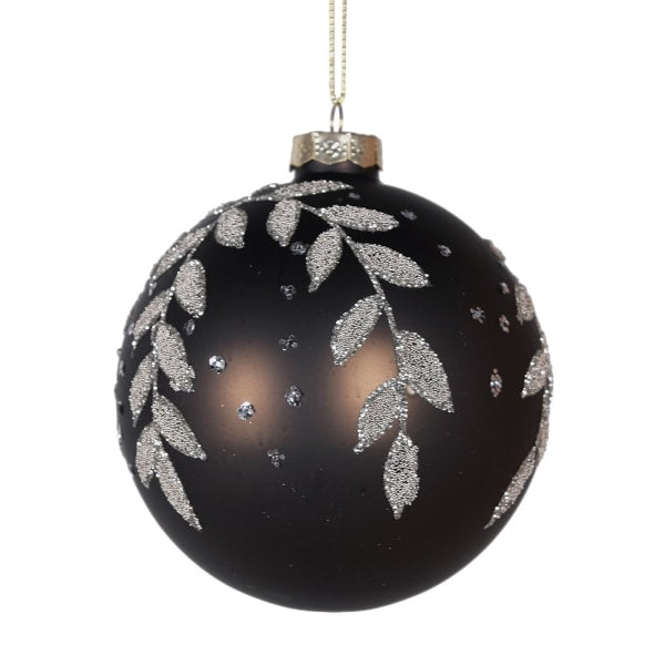 Brown Sparkle Leaf Bauble