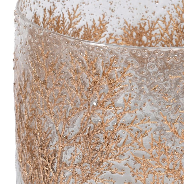 Medium Gold Tree Glass Hurricane