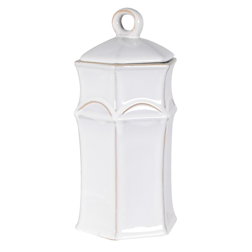 Large White Hexagonal Jar