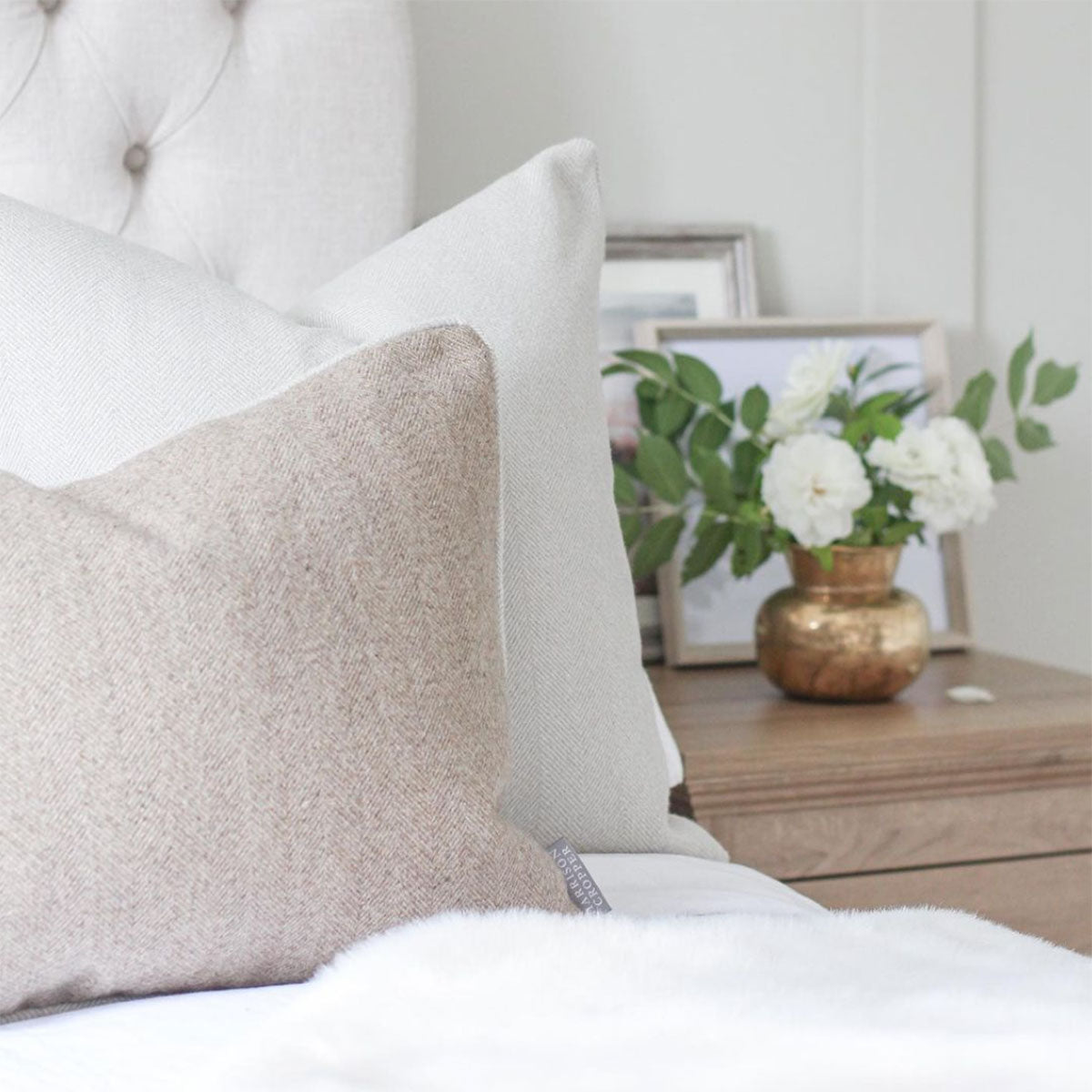 Carnegie Natural Herringbone Cushion