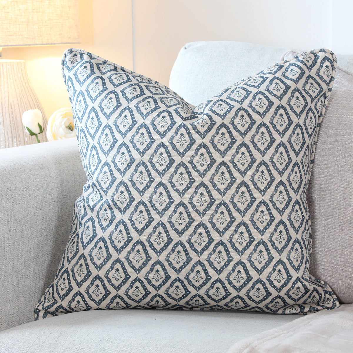 Celina Indigo Square Cushion