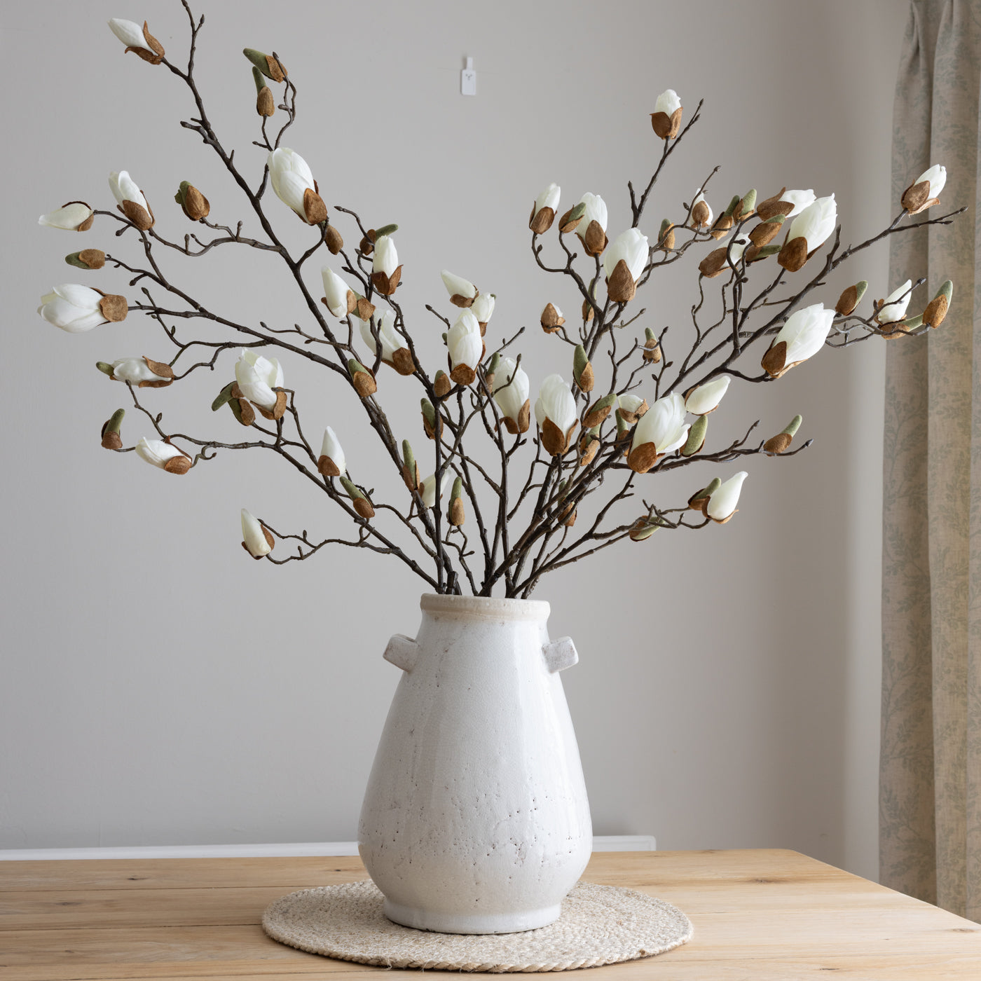 Natural Ivory Magnolia Bud Branch