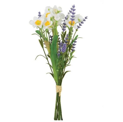 Faux Narcissus Lavender Flower Bunch