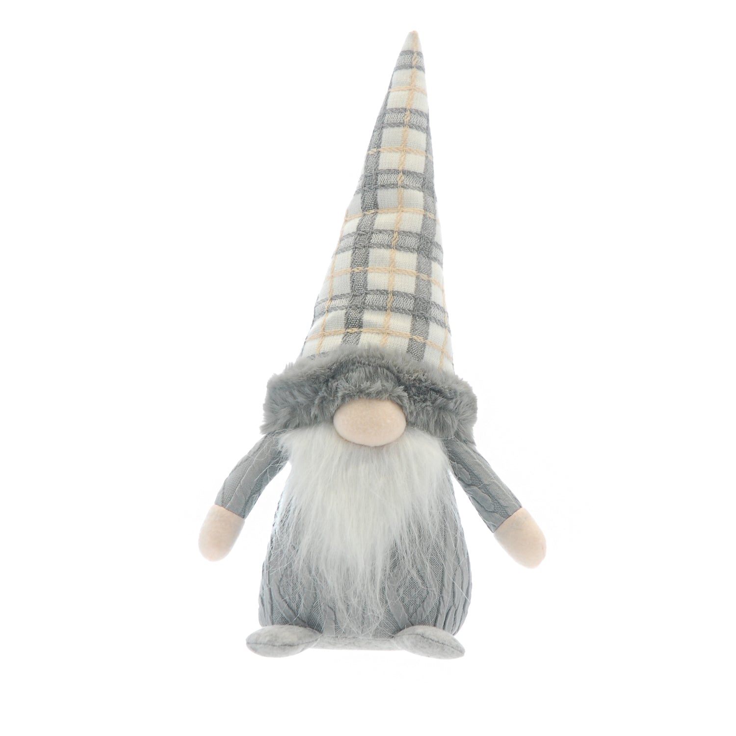 Grey Standing Gonk With Tartan Hat