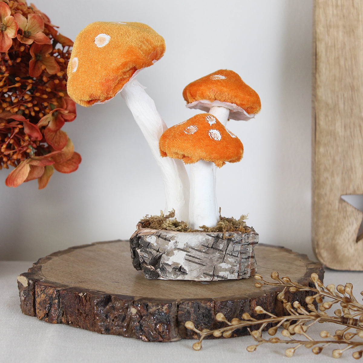 Velvet Orange Standing Toadstools