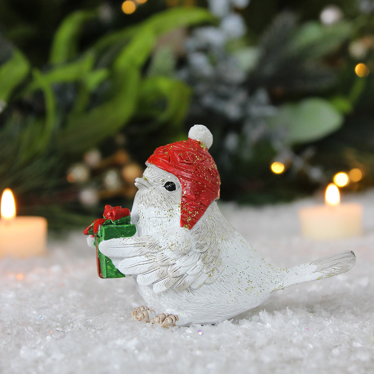 Resin Grey Birds With Red Hats Mix